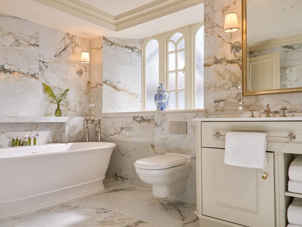 Bathroom in a guest room at Dromoland Castle, County Clare