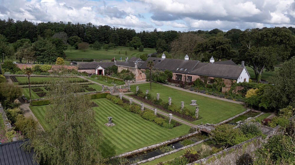 Well-maintained garden at the castle at Dromoland Castle, County Clare