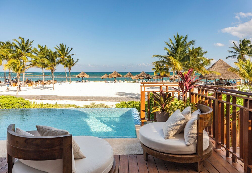 Poolside area with a view