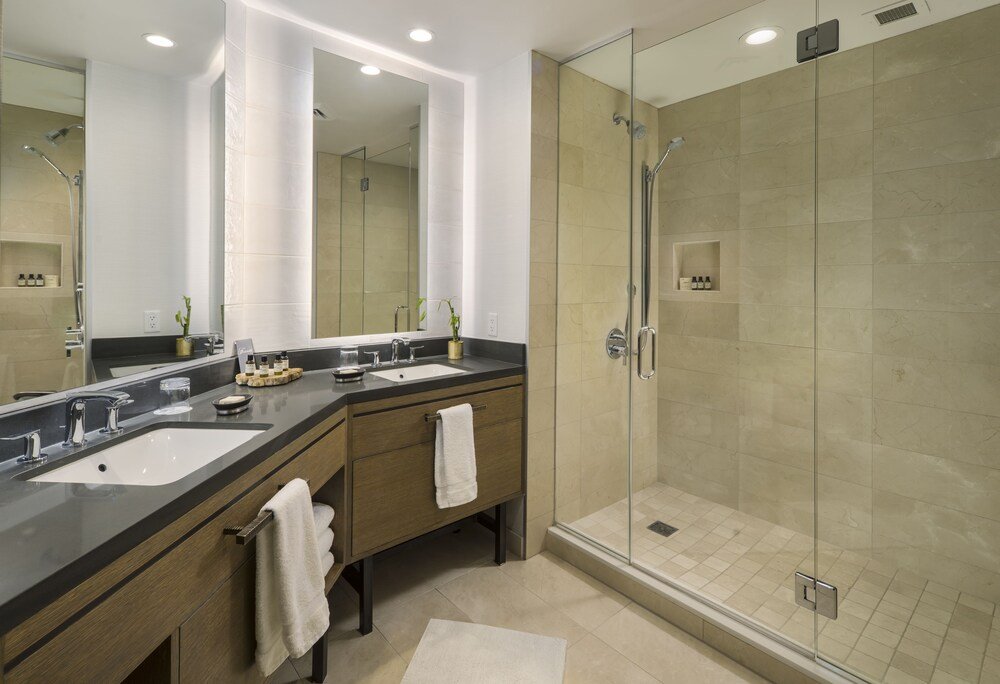 Modern bathroom with two sinks