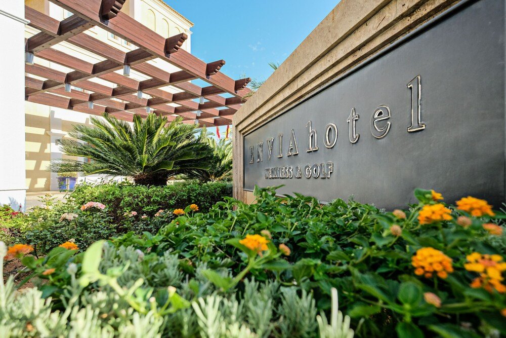 Main entrance to the hotel in Vícar, Almería, Spain
