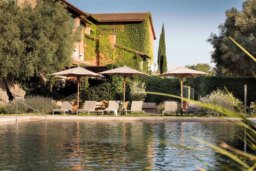 Pool area at the hotel in Peralada, Costa Brava