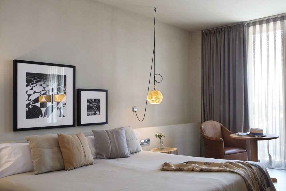 Guest room at the hotel in Peralada, Spain