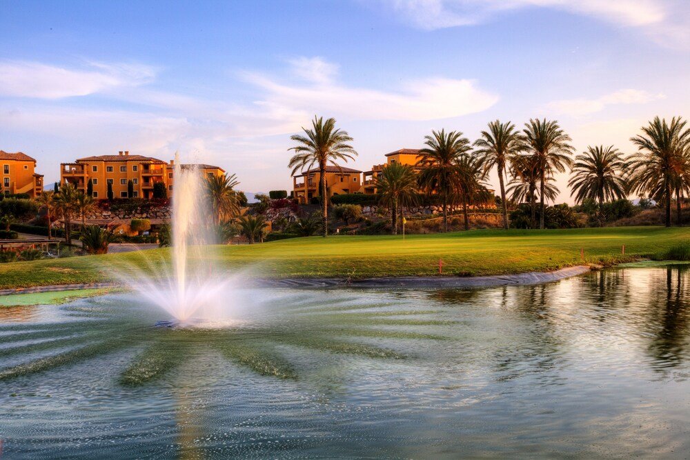 Fountain in the landscaped grounds of the hotel in Vera