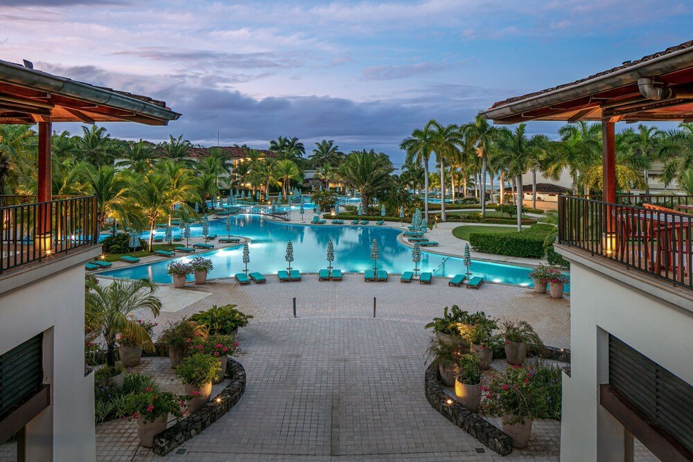 Resort pool area with loungers at the resort