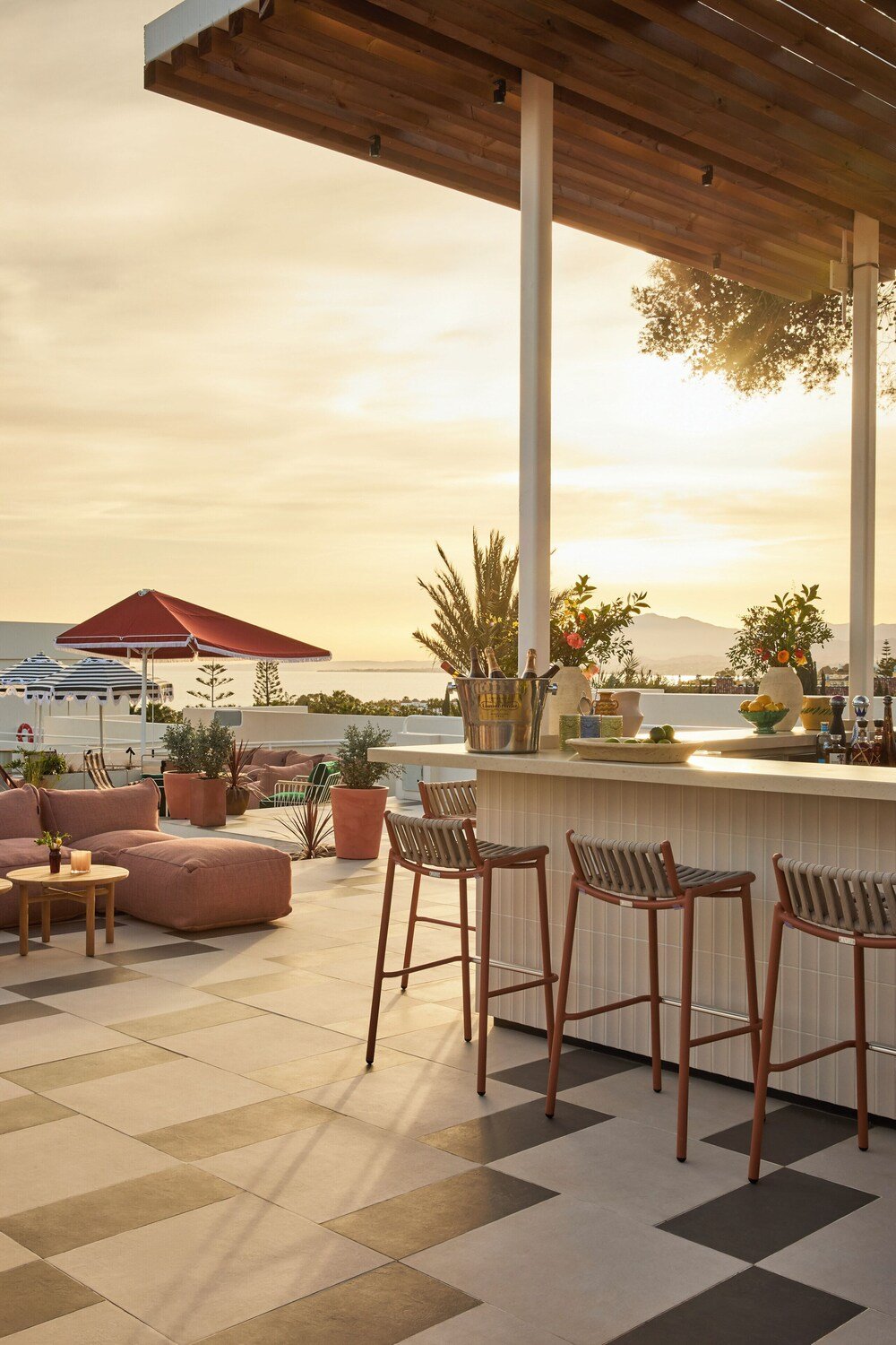 Outdoor seating area at the hotel