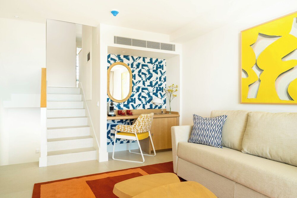 Modern living room in a suite at the hotel