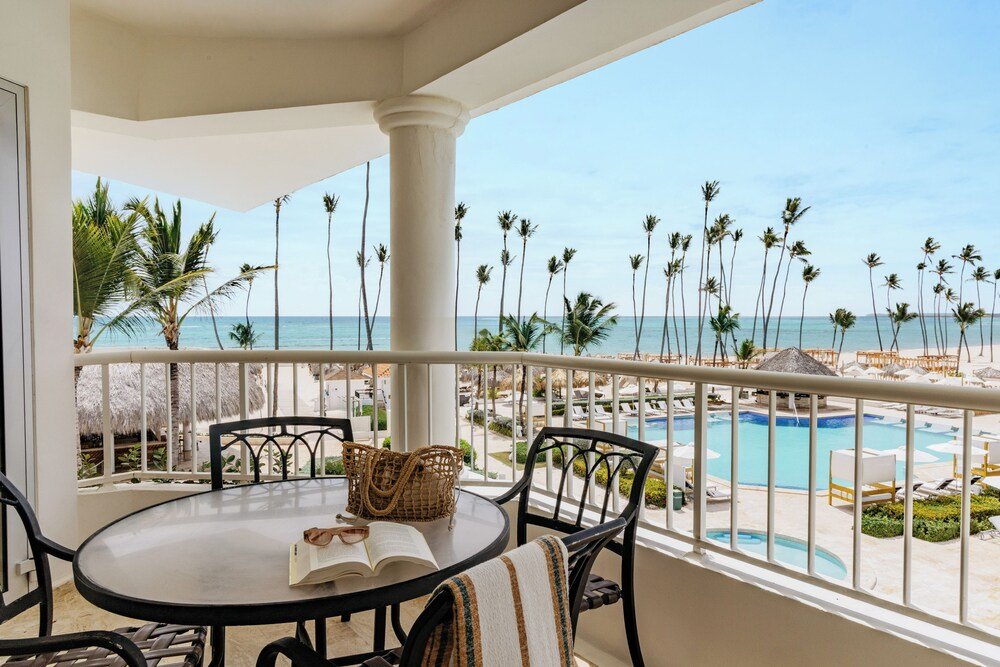Balcony with a view over the resort at Paradisus Palma Real in Bávaro, Punta