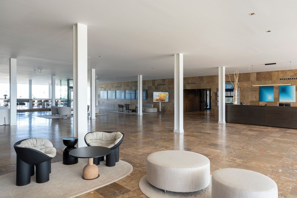 Hotel lobby with seating at Parador de El Saler, Valencia