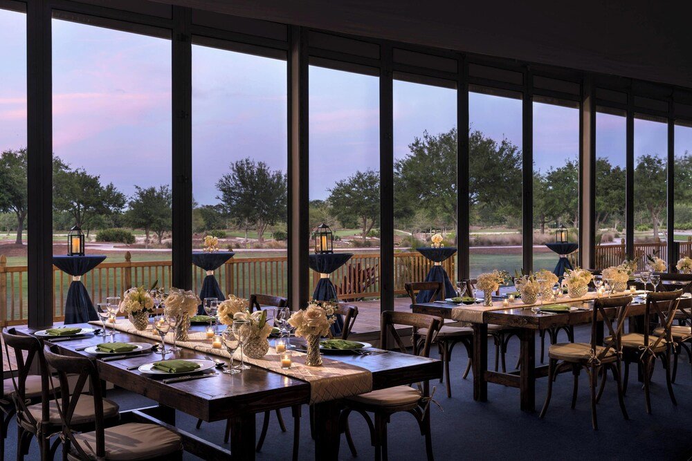 Dining area with large windows