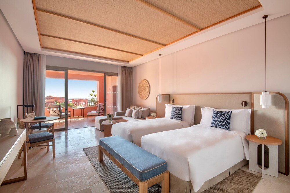 Hotel room with two beds at the resort in Guía de Isora