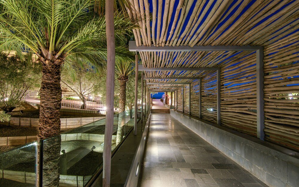 Covered walkway through the resort grounds at Salobre, Gran Canaria