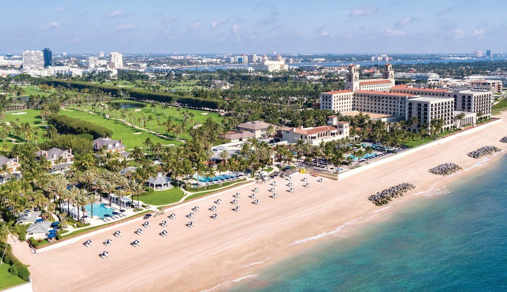 Coastal resort with a beachfront and a golf course