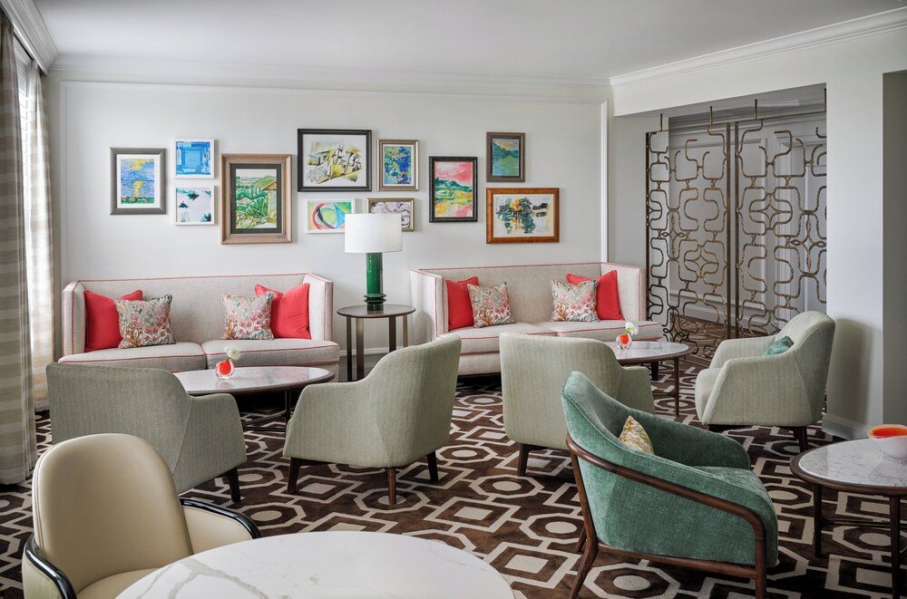 Modern lounge area with a sofa set