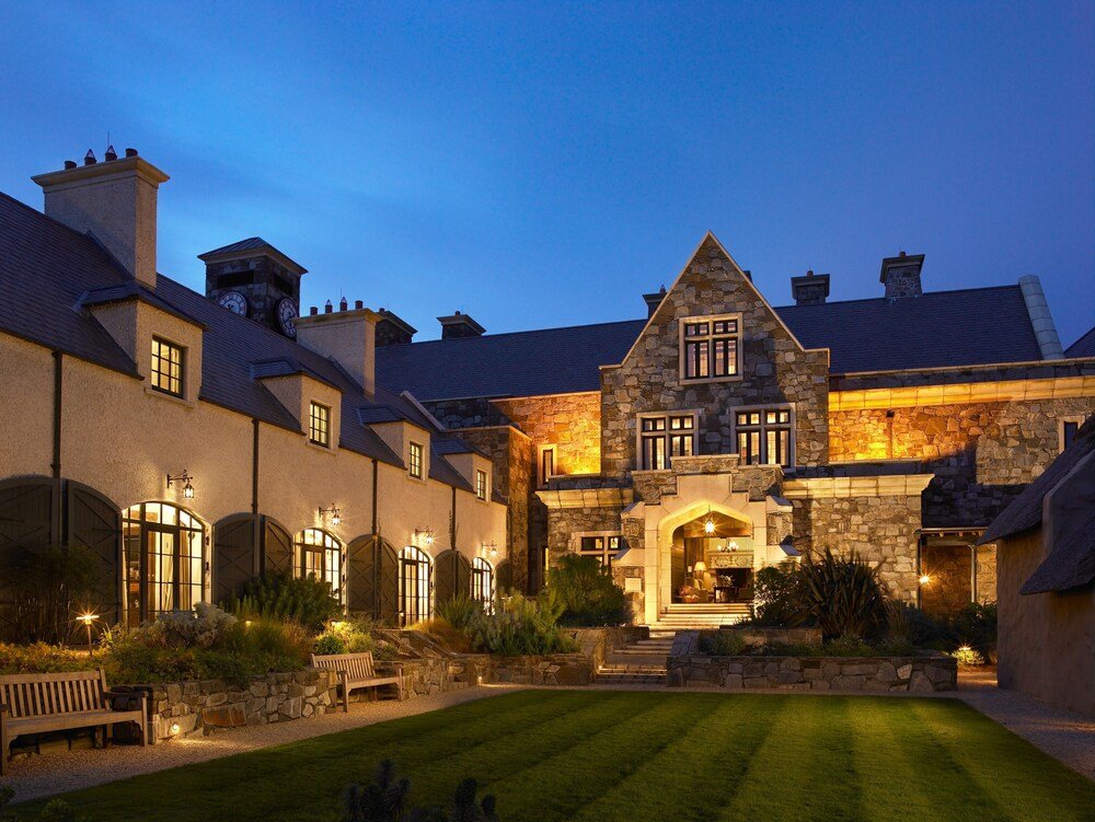 Large stone hotel building on the Clare coast
