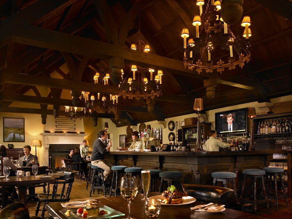 Hotel bar with wooden beams at Trump Doonbeg
